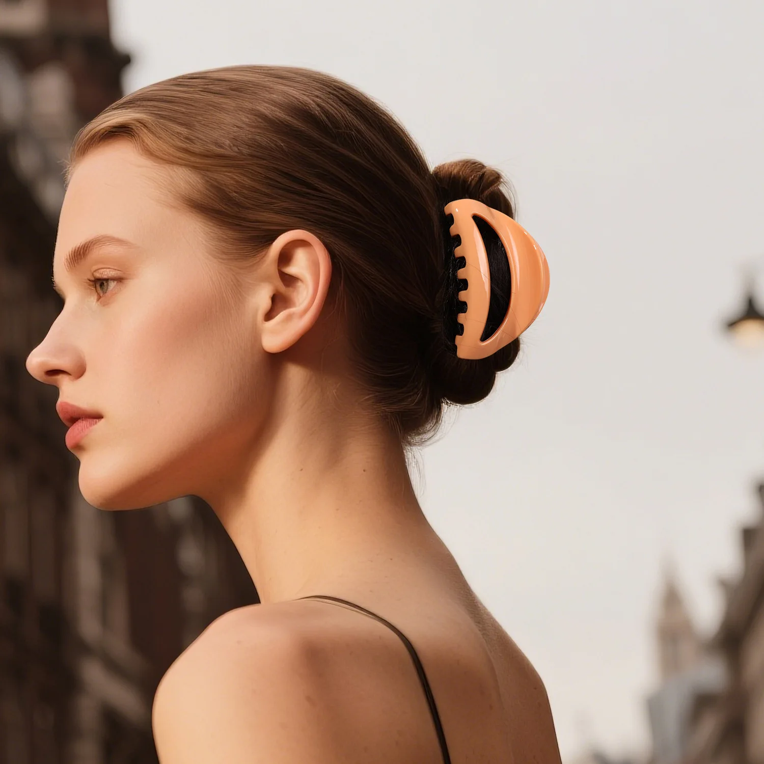 

New UV Coated Moon Shape Hair Clip Women Elegant Half Moon Hair Accessories Silicone Non Slip Hair Claw hairpins and clips