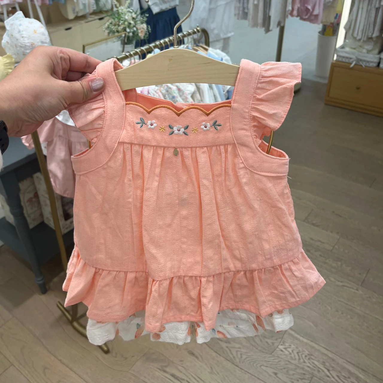 Cotton Linen Pants Set Summer Style Girls Baby Doll Top with Flying Sleeves And Lace Hem Korean Version Children's Clothing