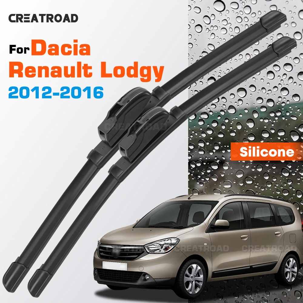

Silicone Wiper Blades Fit For Dacia Renault Lodgy 2012-2016 Coated Silent HD Wear-Resistant Car Windshield Wipers 22"+16"