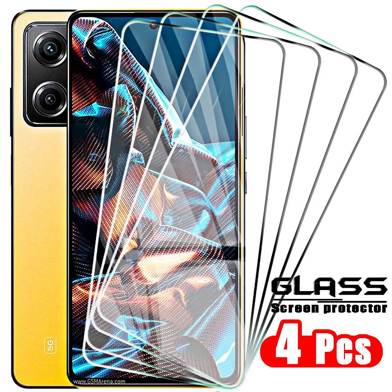 4 Pcs Tempered Glass for Xiaomi Mi Poco X5 Pro Protective Poco X3pro X4 X5 5G X 5 4 3 M4 M5 M3 Pro GT C55 Screen Protector Film