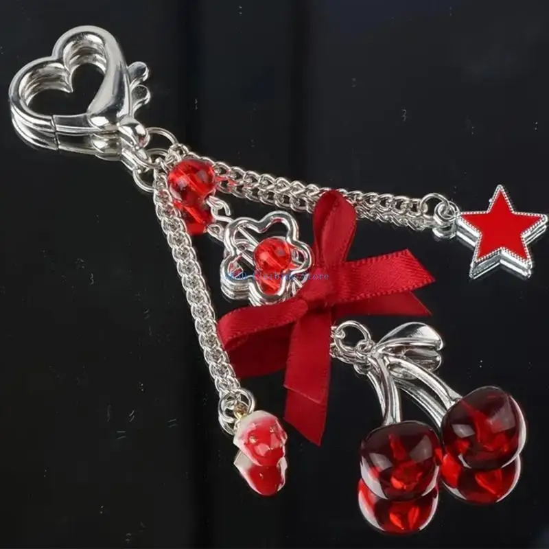 

N0PE Creative Fruit Fruit Bowknot Keychain держатель ключей для подростков