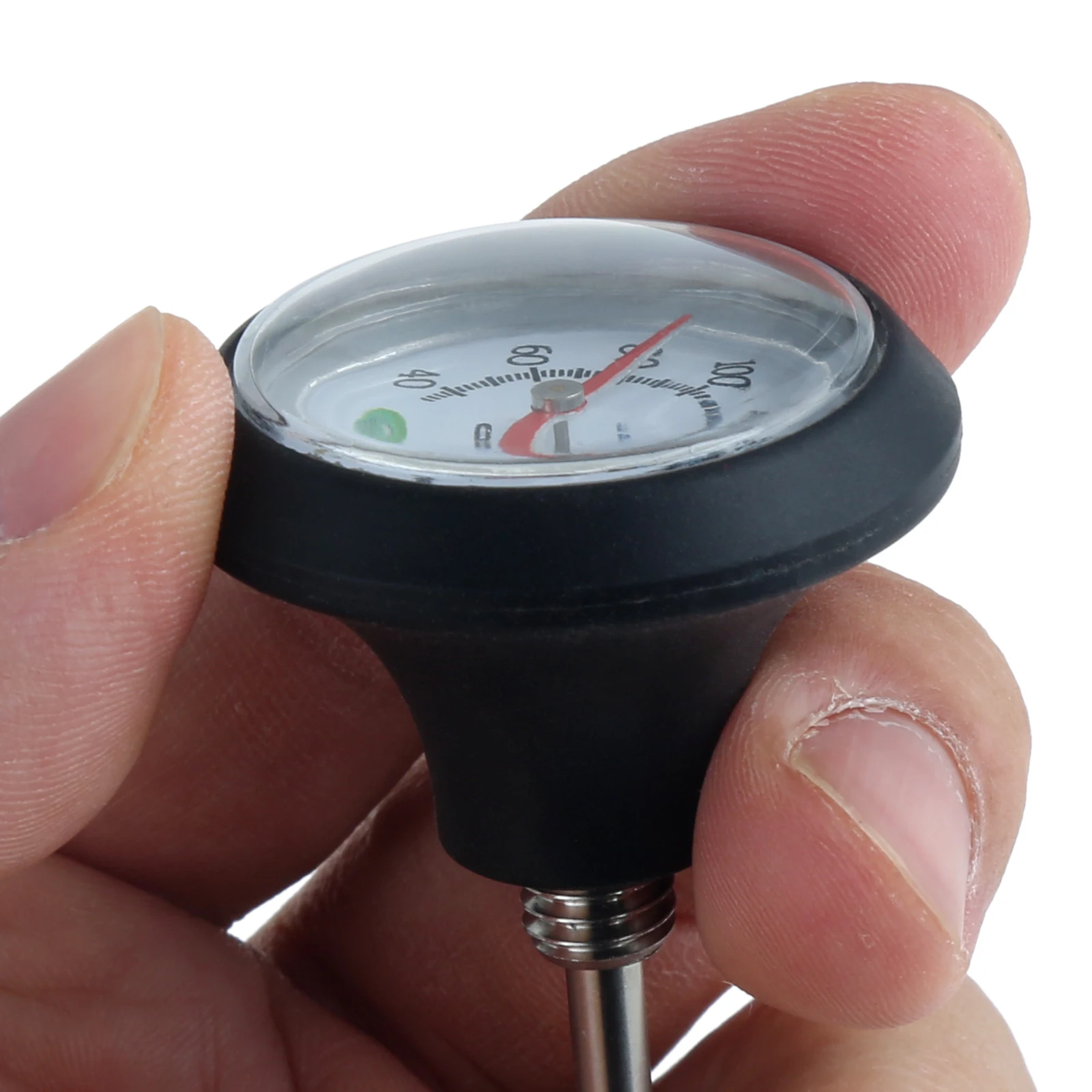 เครื่องวัดอุณหภูมิทำจากสเตนเลสสตีล40ถึง220F 11.2ซม. เครื่องวัดอุณหภูมิทำฟองนมอ่านได้ทันทีเครื่องมือทำบาร์บีคิวในครัว