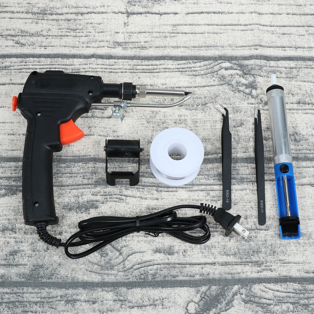 

110V Electric Soldering Iron Kit H held Welding Desoldering Pump Multi Purpose Tool Set PCB Loose Wires Circuits LED Computers