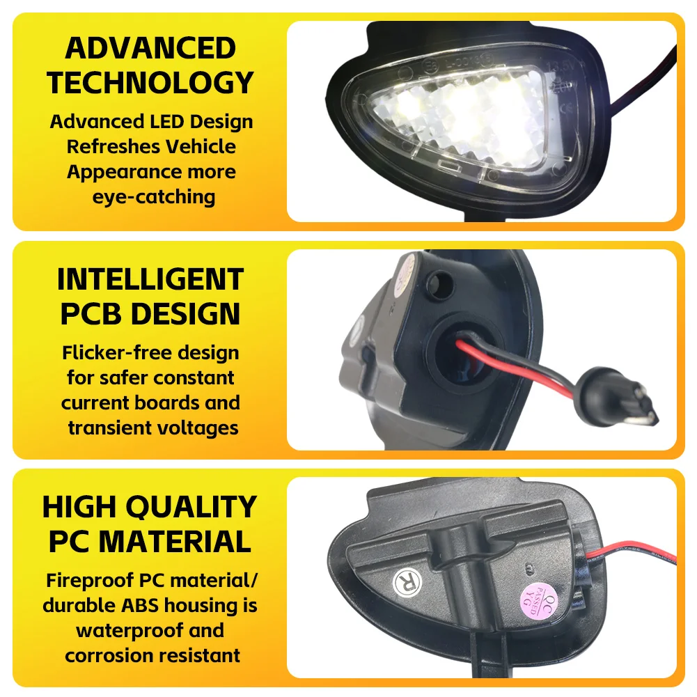 폭스바겐 VW 골프 GTI MK6 6 MKVI 투란 2008-2014용 흰색 LED 사이드 미러 하부 퍼들 라이트 플로어 램프 자동차 액세서리 2개 썸네일 5