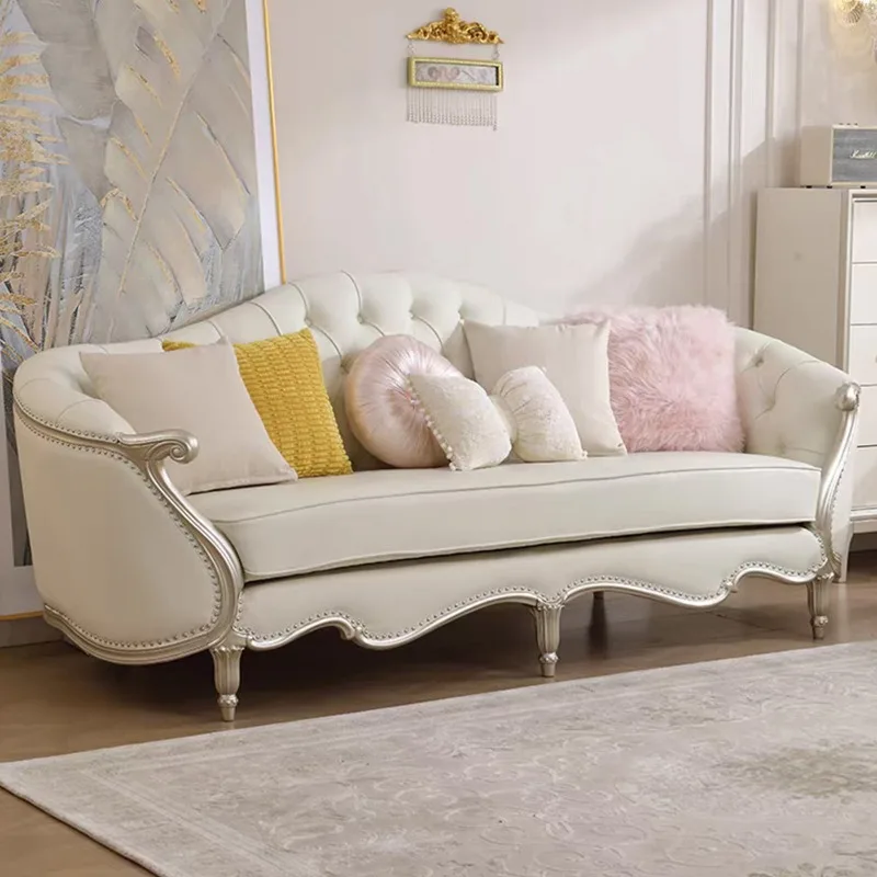 Light luxury flannel sofa combination modern simple furniture all solid wood sofa
