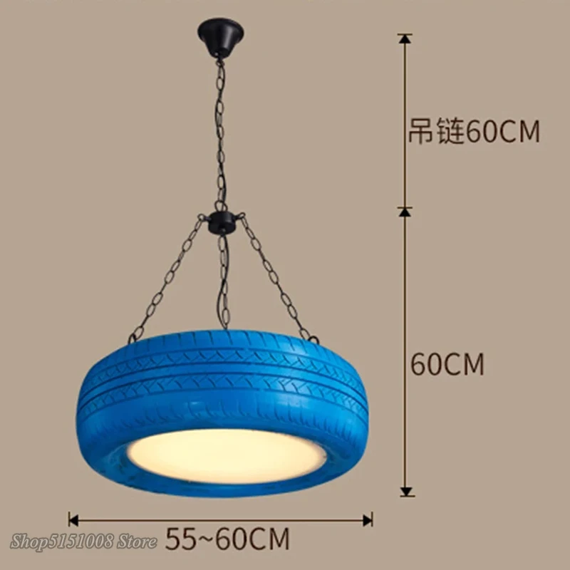 Industrial Led Pendant Lights Rubber Tire Lamp Retro Iluminaria loft Pendant Lamp Bar Clothing Shop Kitchen Circle Light Fixture