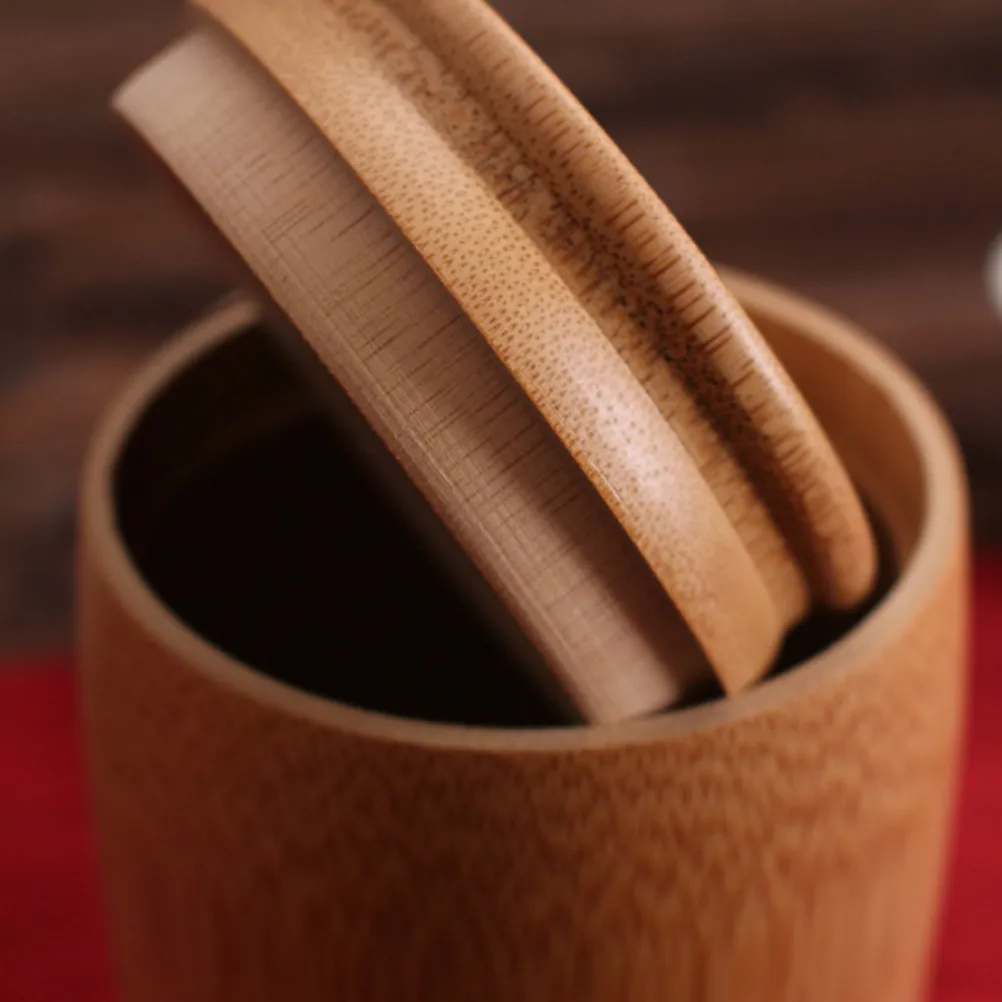 1Pcs Bamboo Tea Storage Tank Round Simple Sealed Jar for Home Office Kitchen Coffee Beans Tea Leaves Nuts Container Eco-Friendly