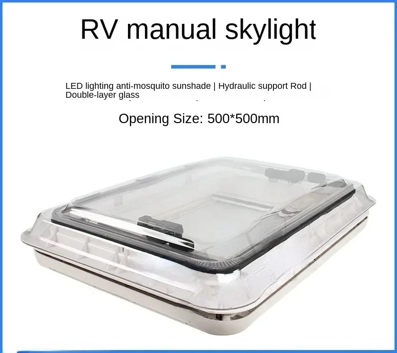 

RV 500 Skylight Bed Car Retrofit Accessories Transparent Belt Light Mosquito proof Sunshade Original Factory Ventilation