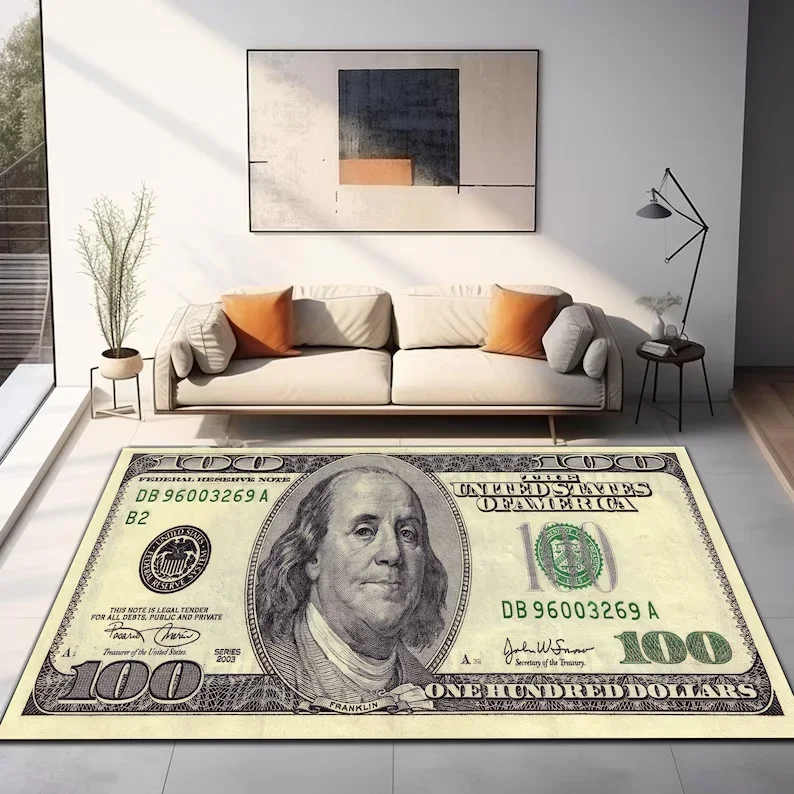 Money Rug  100 Dollar Bill Area Rug Rich Dollar Rug Cool Rug Boss Rug Dollar Money Rug Luxury Money Rug Runner Dollar Rug Carpet