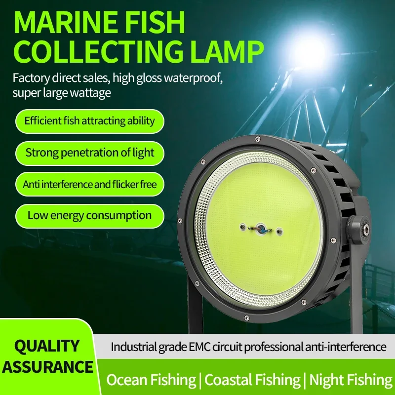 Led Fishing Lamp,AC 220V,1000w 1200w 1500w,Blue Green Cyan Led Boat Light,Aluminum Alloy,Outdoor, Led Boat Light