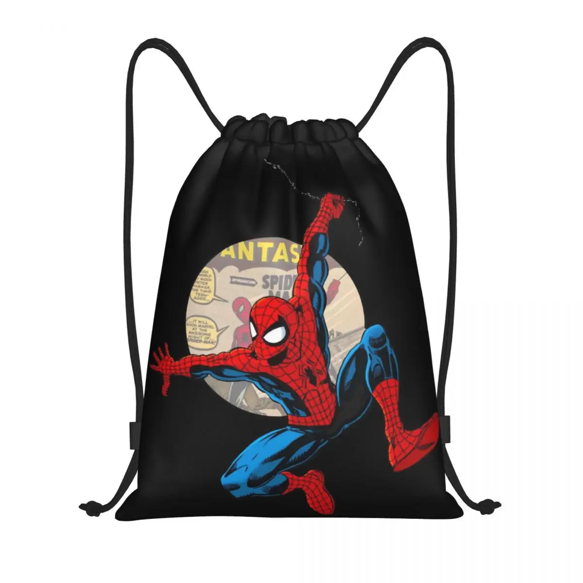 

Сумка на шнурке Marvel, рюкзак-мешок на шнурке с изображением Человека-паука, регулируемый рюкзак-мешок на шнурке, сумка для хранения вещей в стиле Мстителей