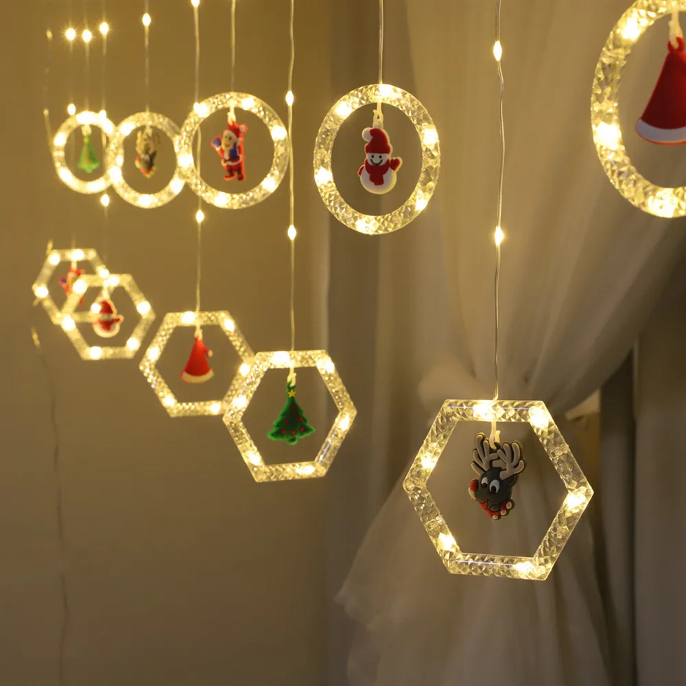 

3M USB LED Curtain Light Fairy String Lights Santa 8Mode Garland For New Year Christmas Halloween New year Wedding Home Decor