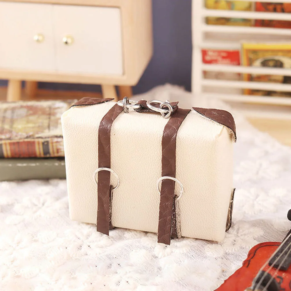 

Dollhouse Suitcase Mini Decor Vintage Miniature Luggage Clothing Boxes for Gifts Carrying Accessories