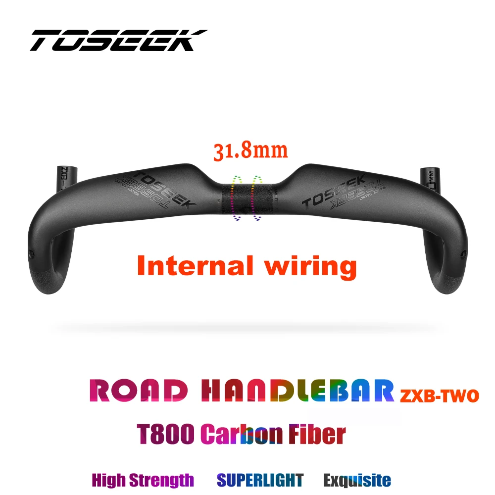 

TOSEEK ZXB-TWO Carbon Fiber Road Bike Handlebar 31.8MM 400/420/440mm UD Matte Internal Routing Road Bicycle Handle Bar