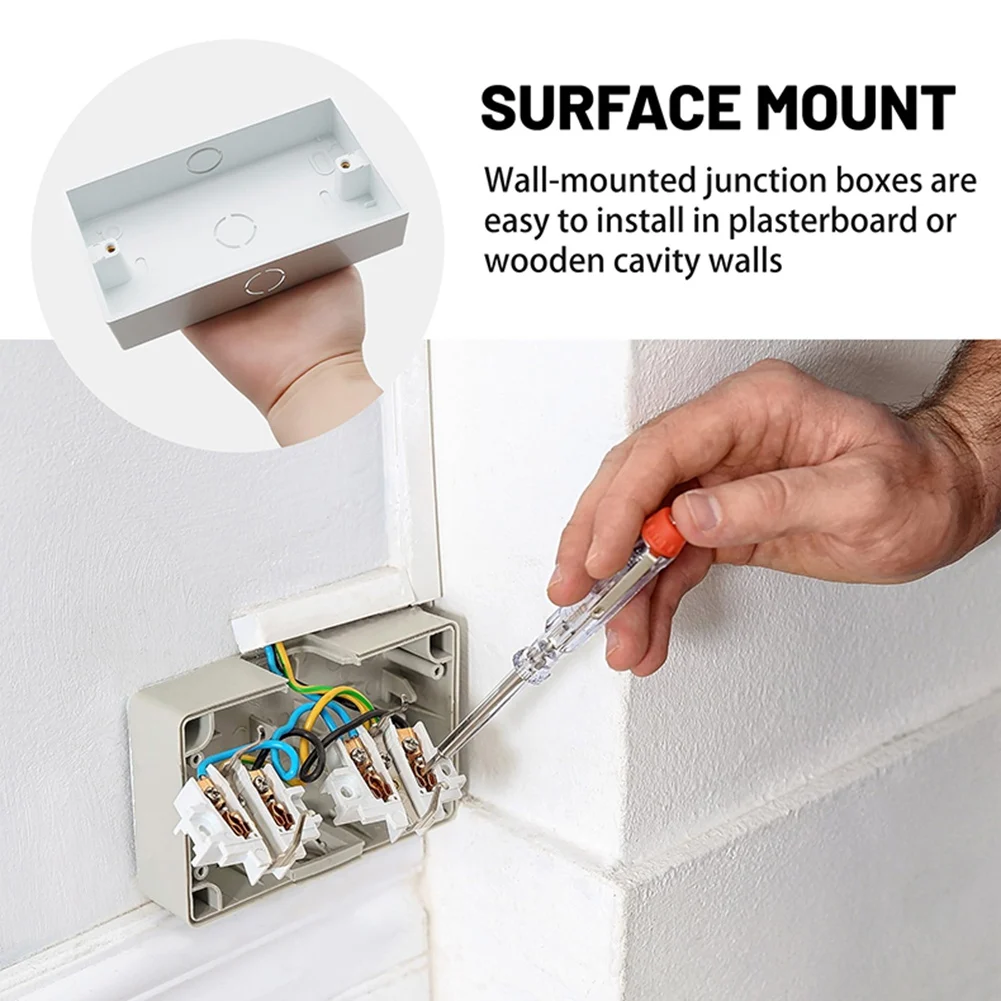 【A03R】 2Pcs 2 Gang -Mounted Back Box 146 Type,Electrical Double Pattress Box for Wall-Mounted Light Switche Power Socket