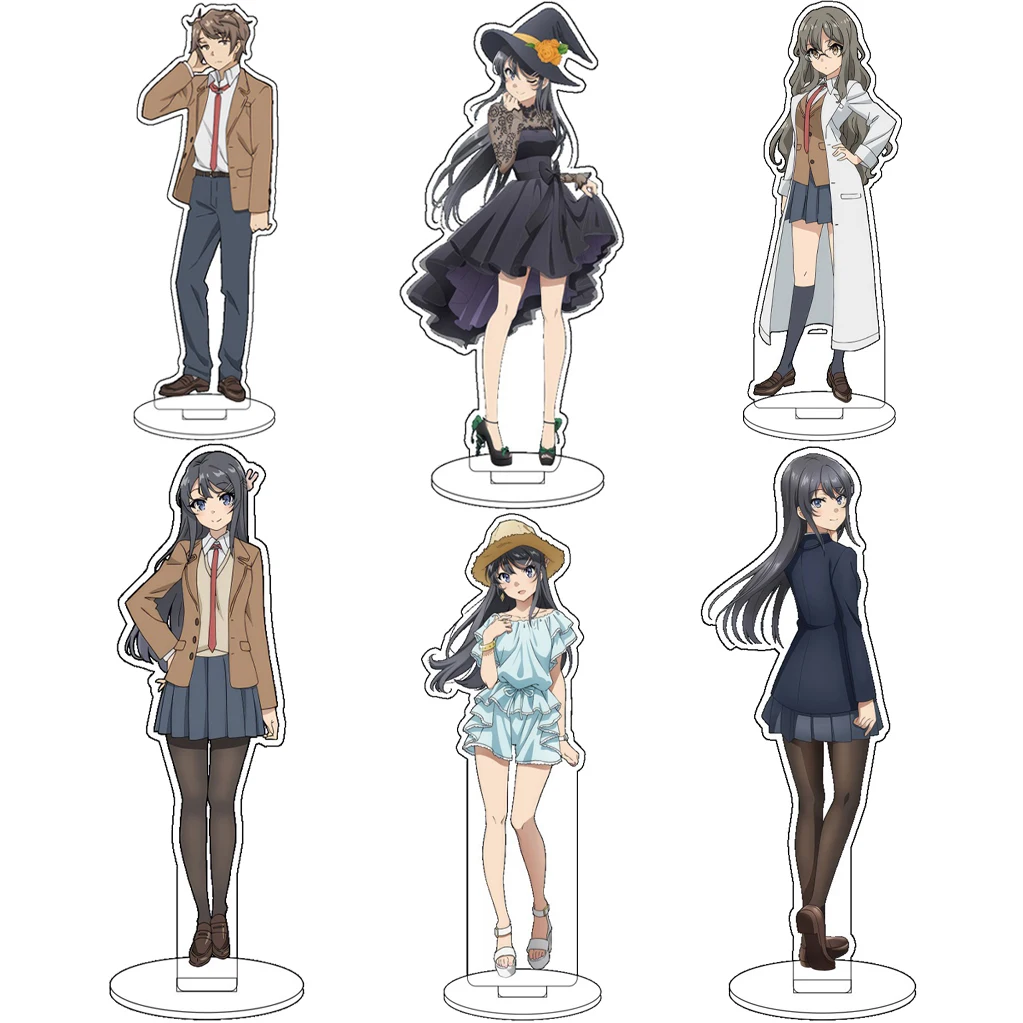 

16CM Anime Rascal Does Not Dream of Bunny Girl Senpai Sakurajima Mai Azusagawa Sakuta Cos Acrylic Figure Stand Ornaments Gifts