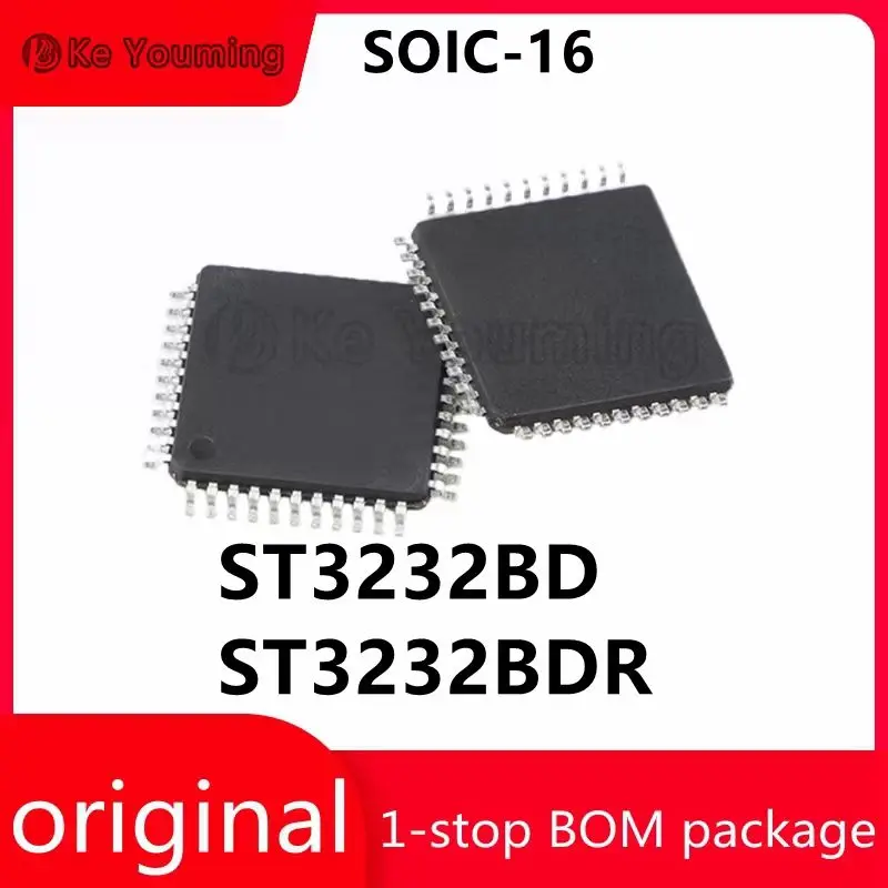 5PCS Integrated Circuit IC Interface Driver, Receiver, Transceiver, ST3232BD, ST3232BDR, SOIC-16