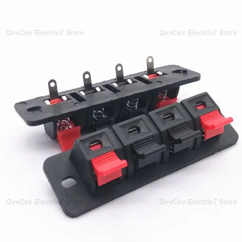 Terminais de áudio Speaker Clips Breadboard, Terminal Conector, Push In Jack, Spring Load, 2P, 4P, W28, 2pcs por lote