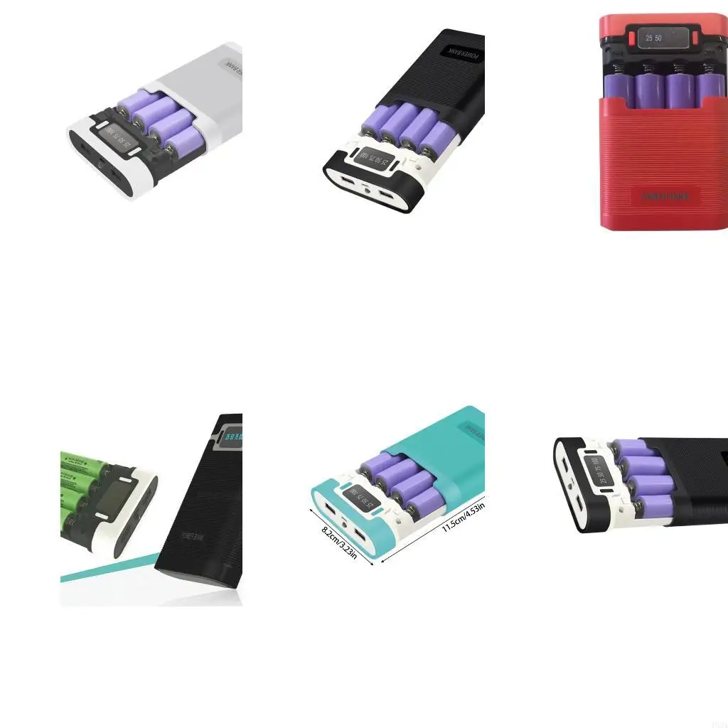 193A Interchangeable 4x18650 Battery Charging Case Quick Charging Capability LED Power Suitable for Various Device Support