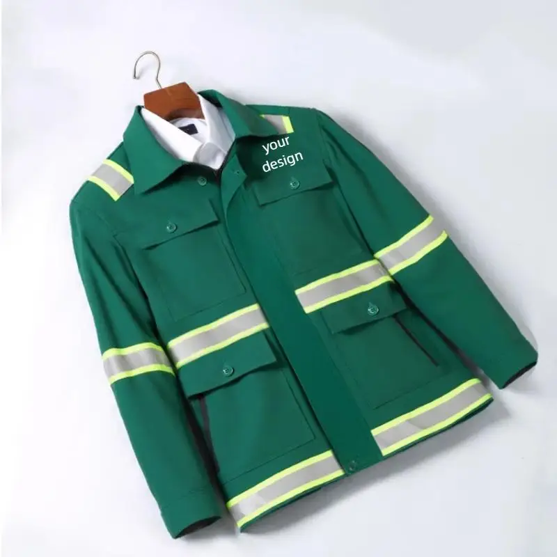 Men's Workshop Reflective Strip Workwear Suit Personalized Printed Logo Road Construction Maintenance Worker Safety Uniform