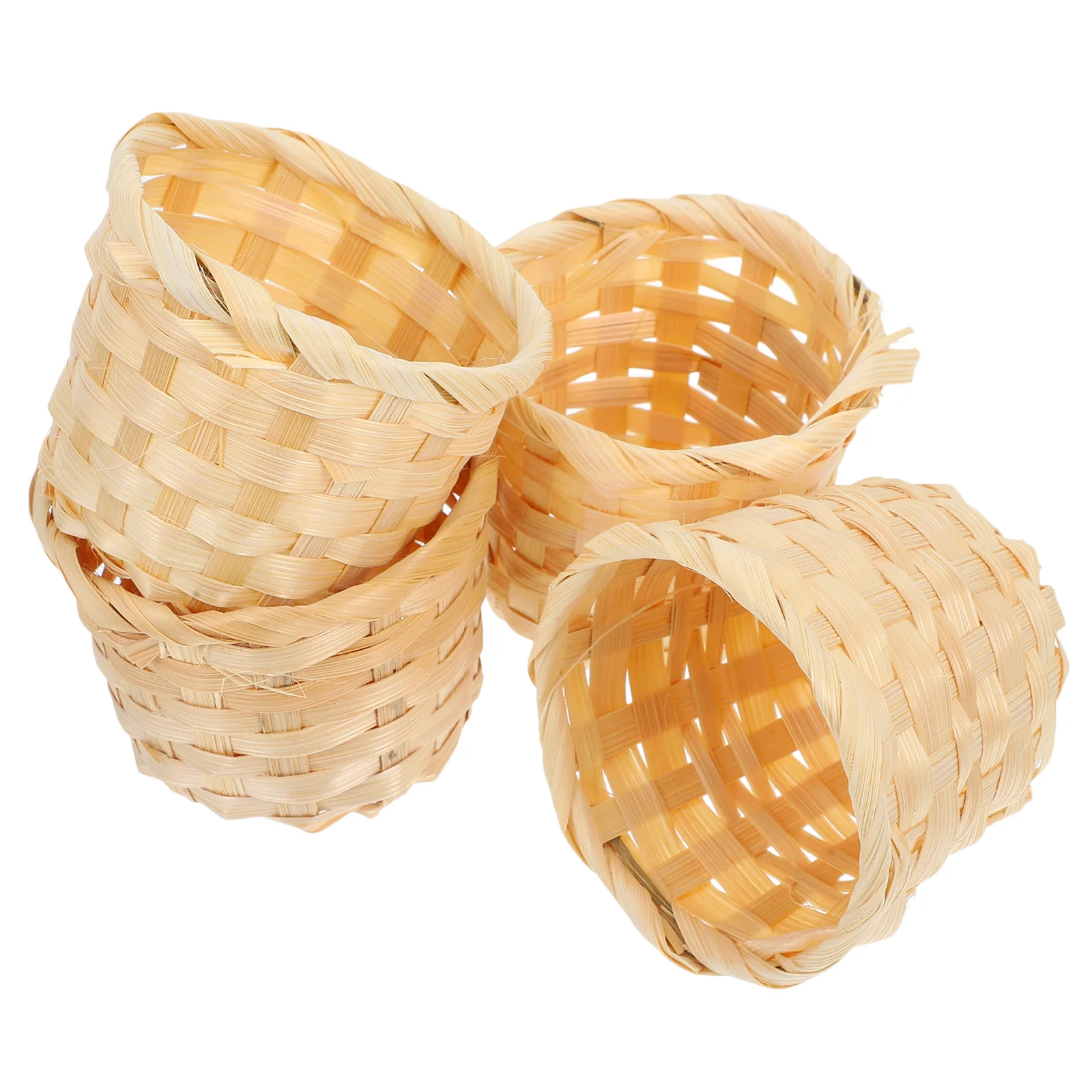 4 Pcs Storage Basket Woven Mini Baskets Small Round Desktop Picnic for Organizing Tiny Baby