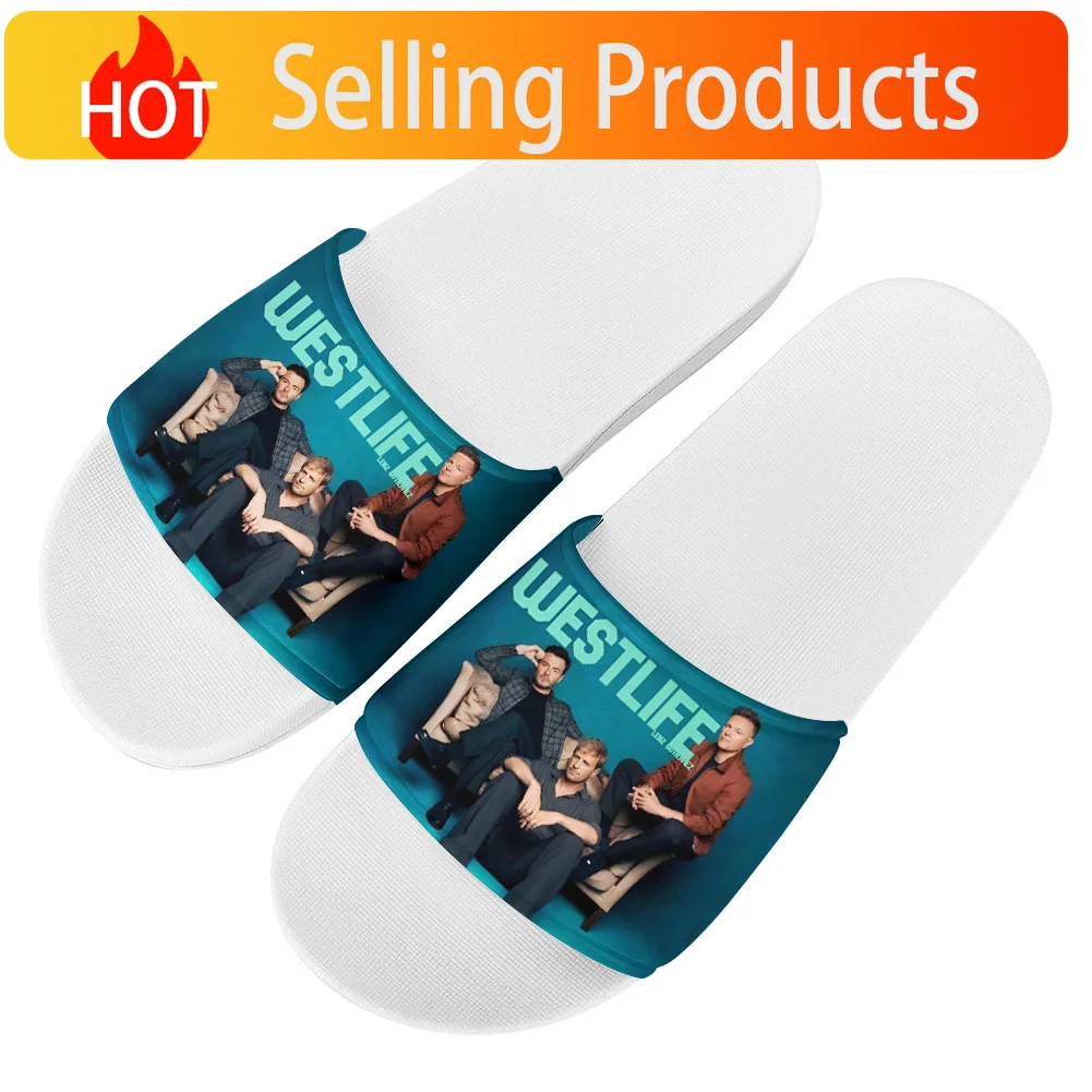 Westlife Band Shoes Flip Flops Home Slipper Mens Womens Teenager Family Slippers Bathroom Pool Casual Sandals Custom