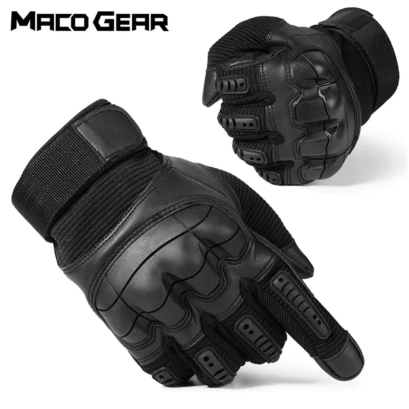 Touch Screen Tactical Gloves PU Leather Gloves Combat Airsoft Sports Cycling Paintball Hunting Shooting Full Finger Glove Men