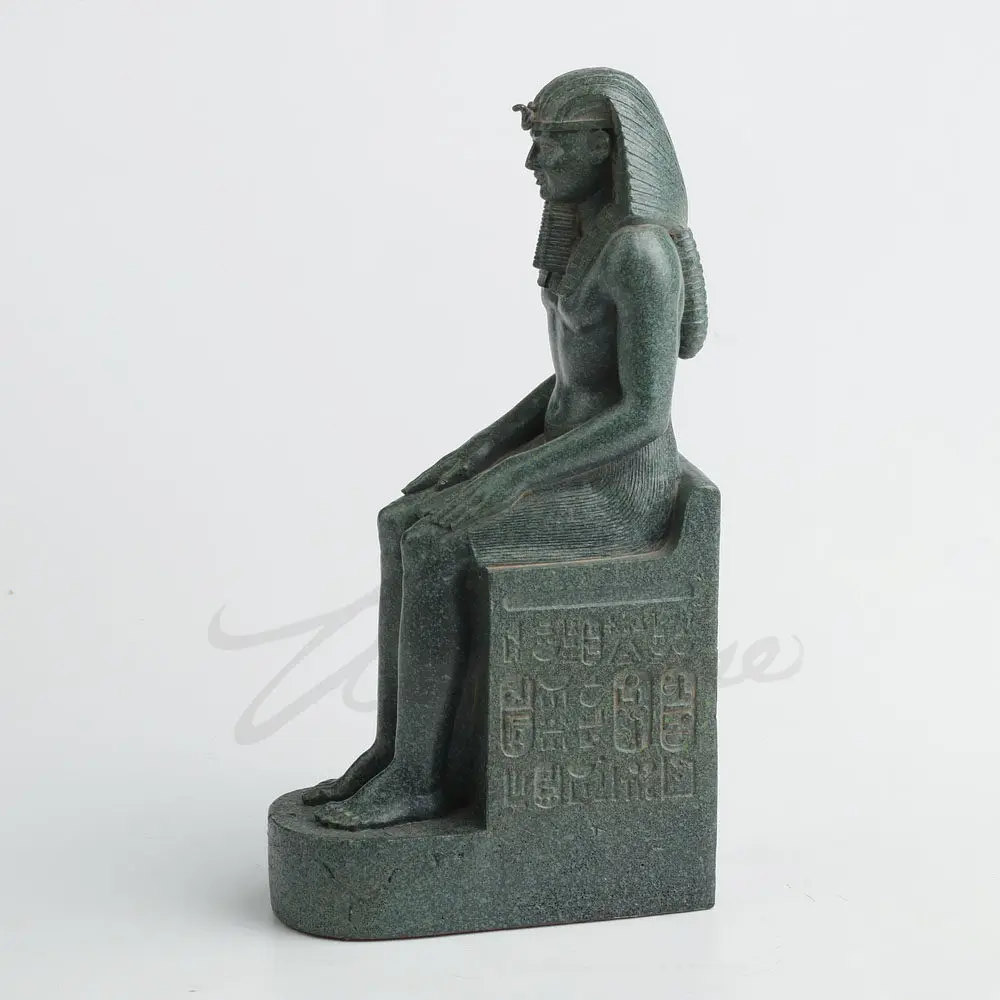 Ancient Egyptian Pharaoh Sitting Statue Retro Egyptian Sculpture Home Desktop Ornament Room Decor Vintage Collectible Figurine