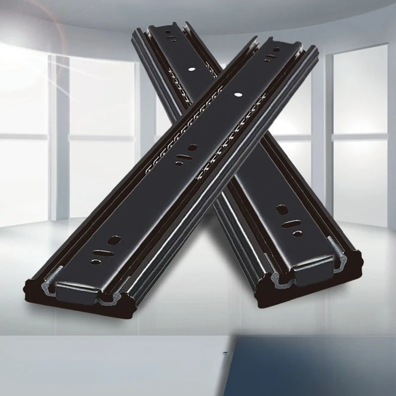 Drawer Rail 10~20Inch Cold Rolled Steel Drawer Slides Close Drawer Sliding Track Two-Section Cabinet Slides Furniture Hardware