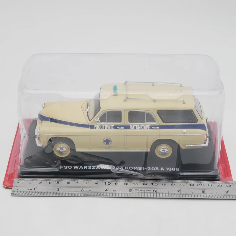 Ixo Scala 1:24 Pressofuso In Lega FSO WARSZAWA 223 KOMBI 203 A 1965 Ambulanza Giocattoli Auto Modello Classici Regali Per Adulti Souvenir Display