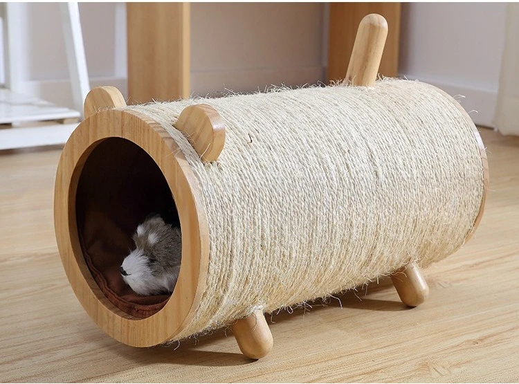 Cat Furniture Stylish Oval Cat House and Scratcher Classic Large Style Pet Toys Cork Pet Cat Tunnel