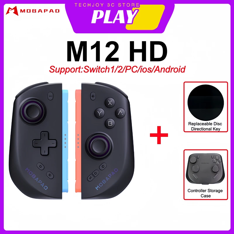 

MOBAPAD M12HD Wireless Joycon for Switch 2 TMR Joystick HD Vibration Mechanical Buttons Remap Macro Bluetooth Gamepad Gifts
