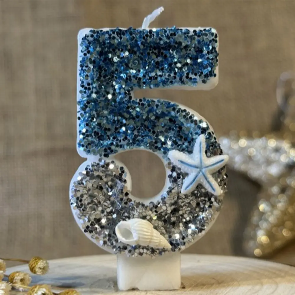 Beach Shell Number Birthday Candle Summer Outdoor Party Travel Wedding Anniversary Celebration Cute Conch Starfish Decoration