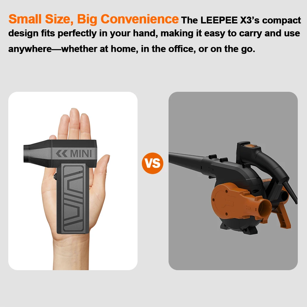 سيارة تهب الثلوج 130000 RPM Turbo Jet Fan 4 Gears قابل للتعديل المحمولة Type-C شحن تنظيف منفاخ أداة منفضة الهواء الكهربائية