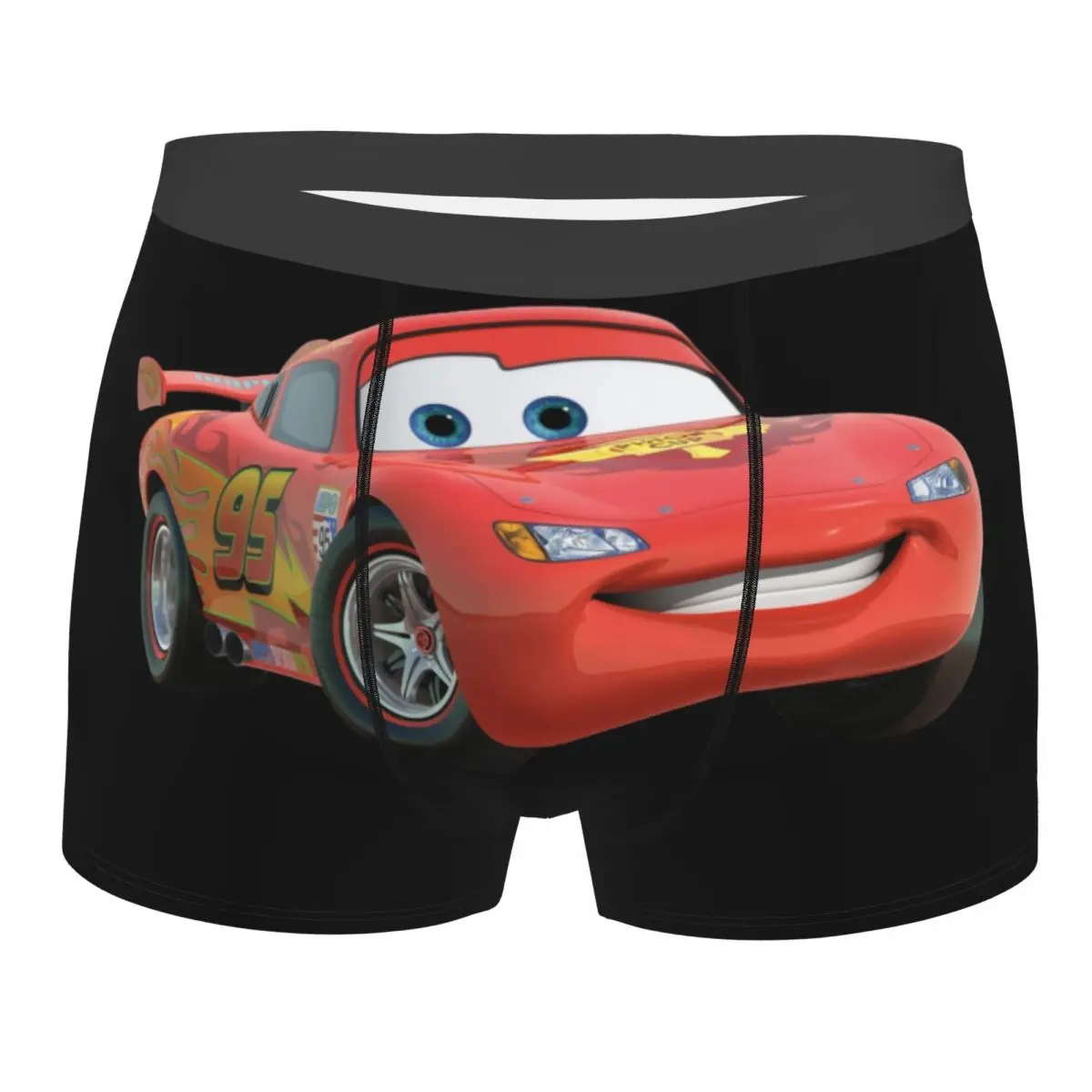 

Lightning Mcqueen Cartoon Cars Red Underwear Men Sexy Printed Custom Boxer Shorts Panties