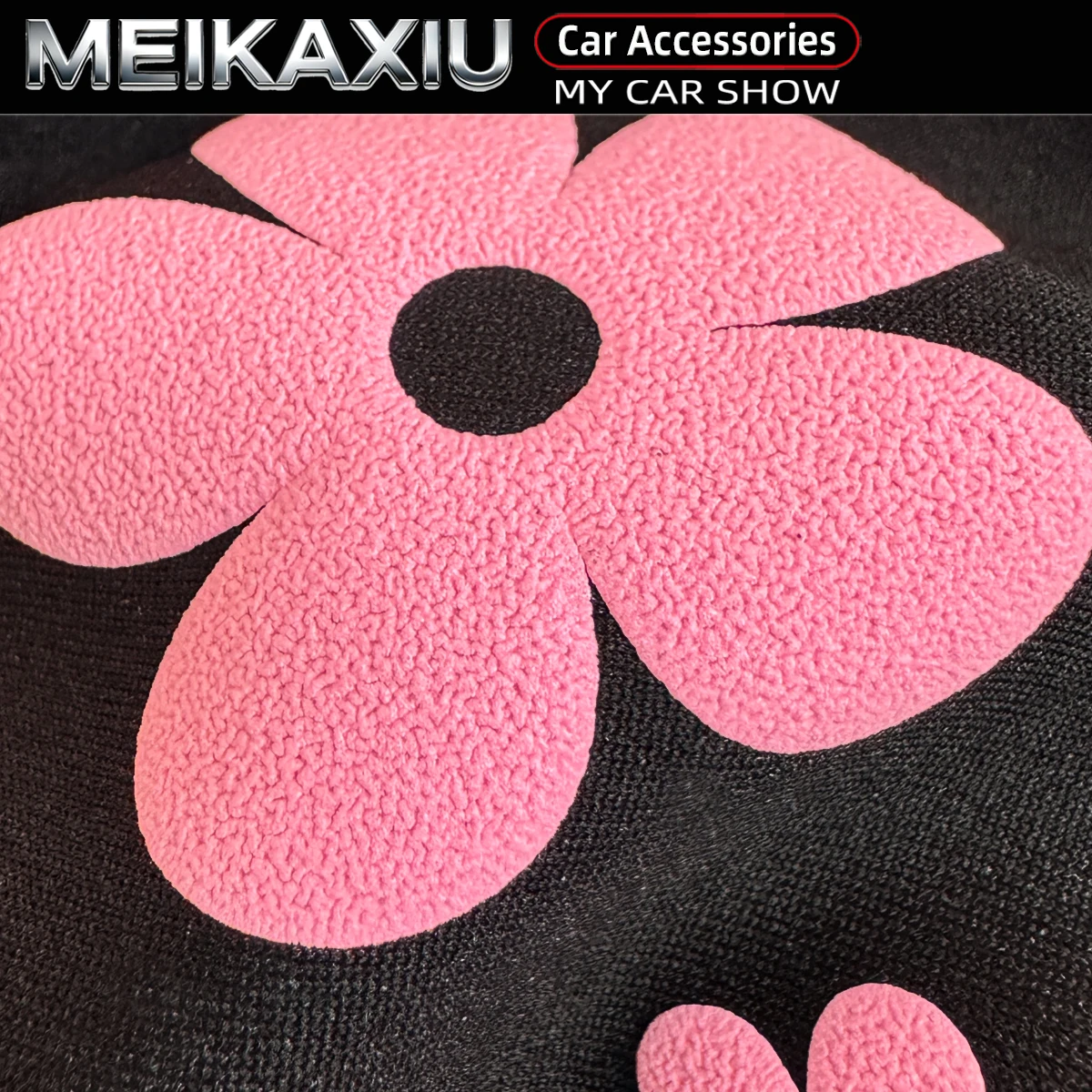3-teiliges Set Schaumstoffblumen 3D Stoff Auto Lenkradbezug Handbremsenbezug Schalthebelbezug Auto-Zubehör für Frauen – Detail 3
