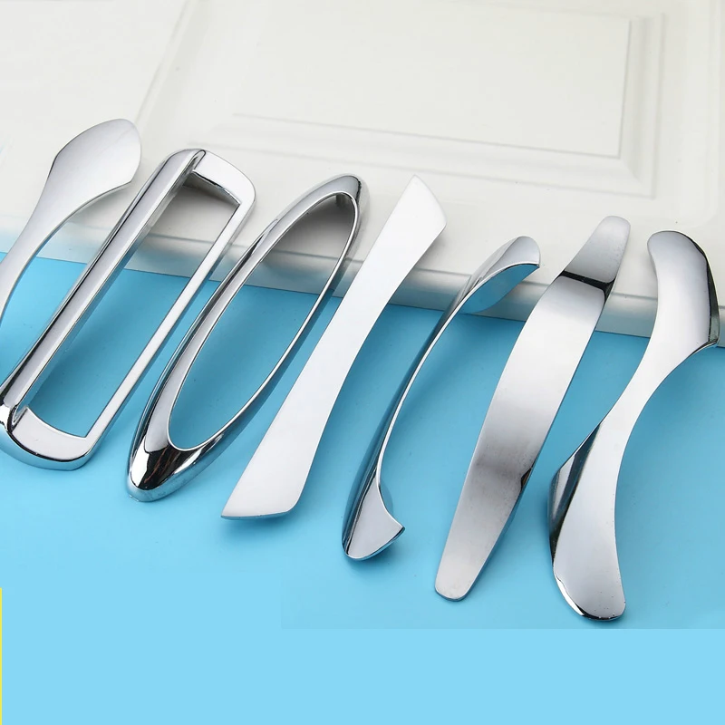 

Modern Minimalist Cabinet Handle Glossy Kitchen Door Recessed Pull Unique Shape Drawer Long Handle Mirror Cabinet Handle Clasp