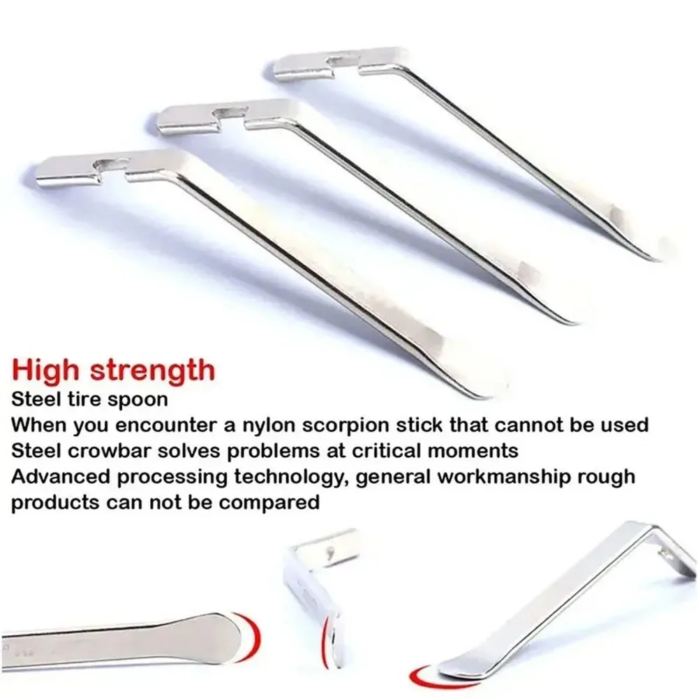 

2025NEW3PCS Рычаг для велосипедных шин, трубка для ремонта, углеродистая сталь, теплообработка, велосипедный инструмент, открывалка для велосипедных шин, средство для удаления ворона-бара