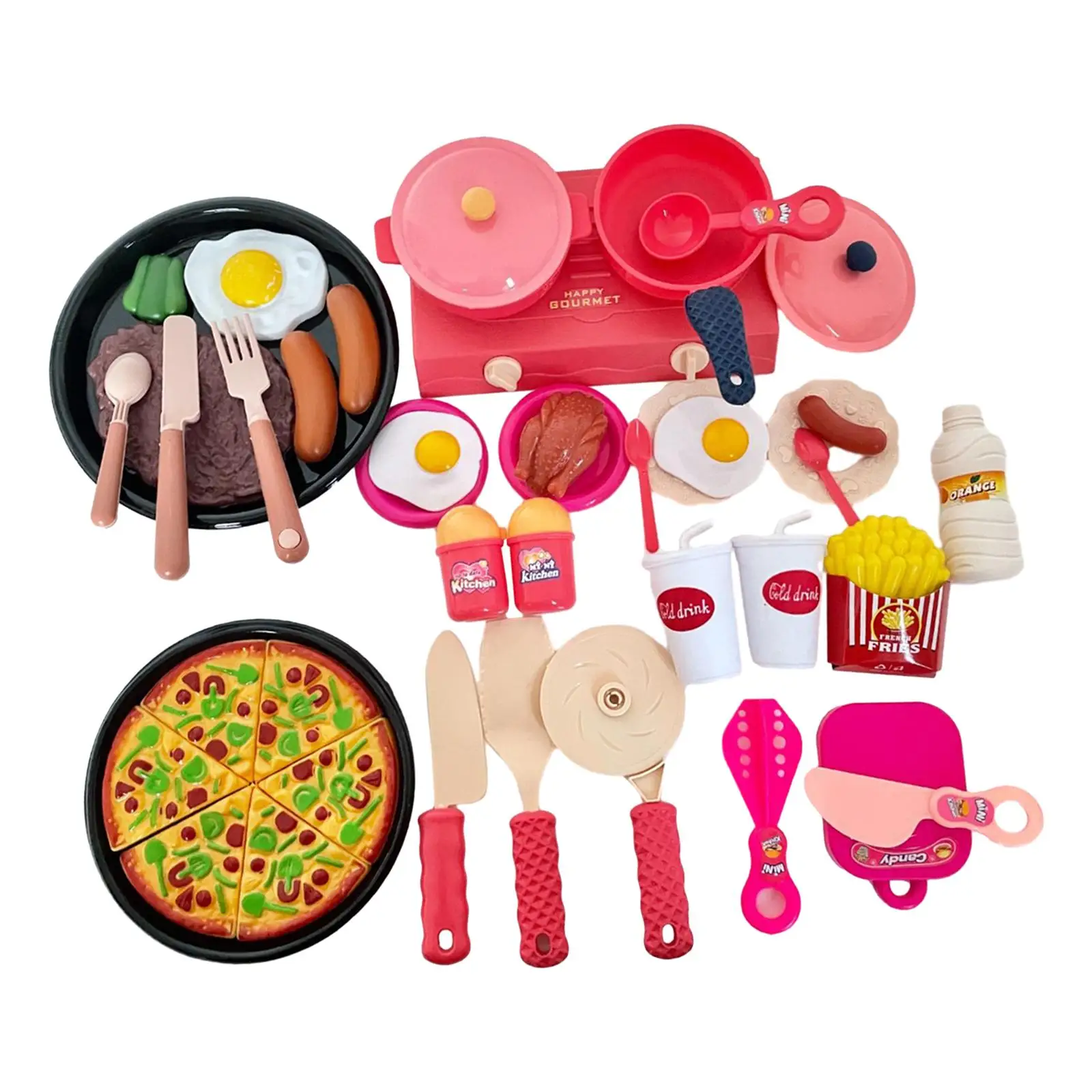 Pré-escolar Pretend Play Kitchen Set para Crianças, Pretend Play Toy, Acessórios para Meninas, Meninos, Crianças, Crianças, Party Favor