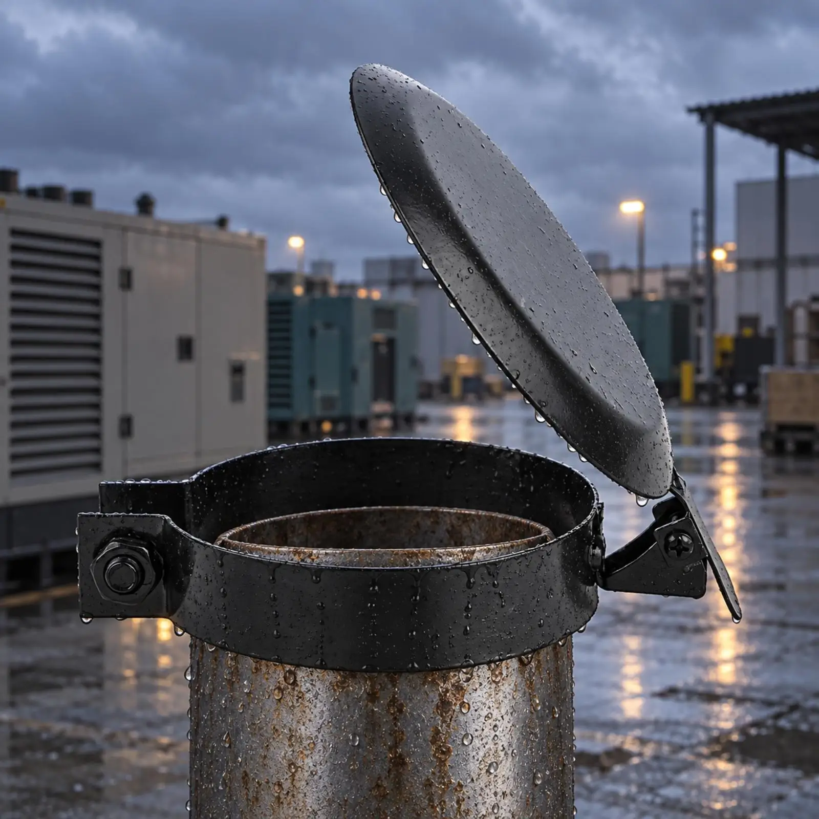 Fuel Generator Exhaust Rain Cap Easy to Install Generator Exhaust Outlet Cover with Clamp Loop Weatherproof Rainproof