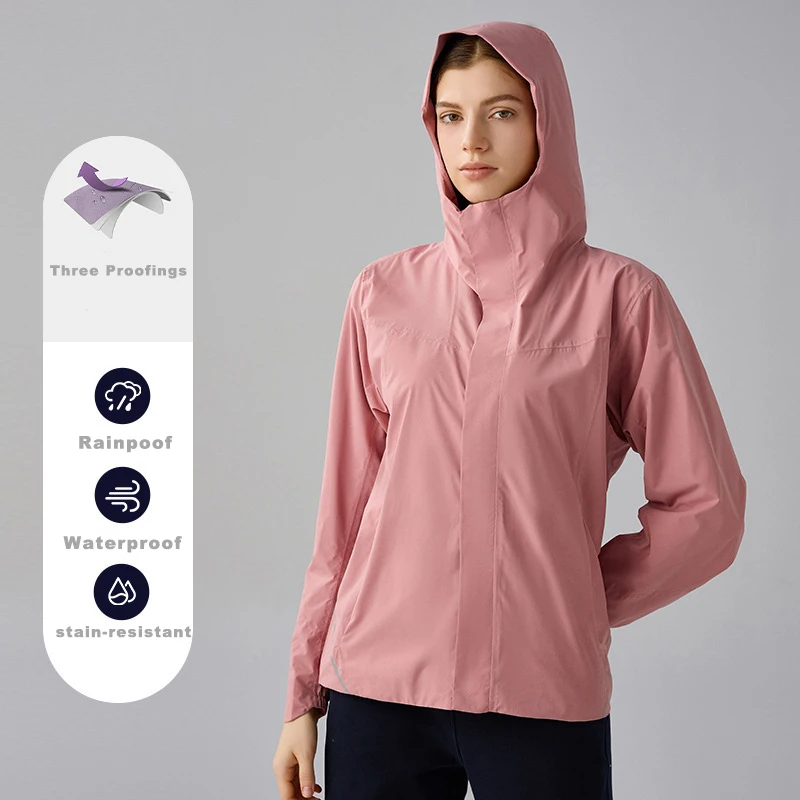 

Hooded Softshell Women's Sport Jacket Windproof, Waterproof, Anti-dirt Jackets with YKK zipper