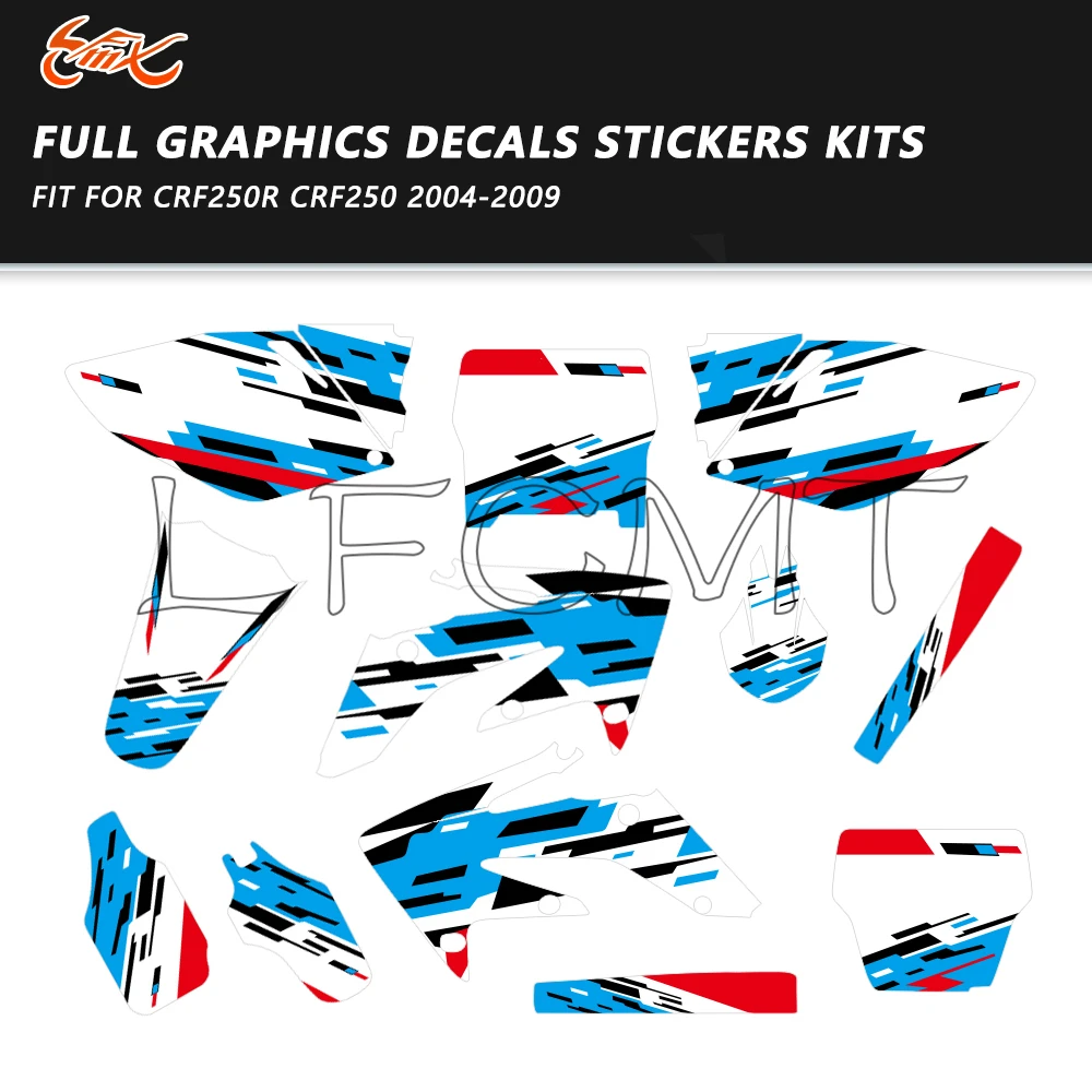 

Motorcycle Decor Stickers Fit for Honda CRF250R CRF250 2004-2009 CRF 250 R 2005 2006 2007 2008 Graphics Background Decals Kit