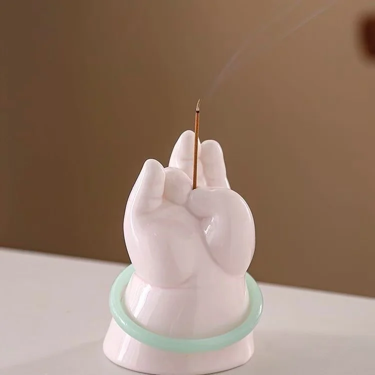 

Creative Buddha Hand Ornaments Incense Insert for Home Office Decorations New Chinese Style Desktop Jewelry Holder Xmas Gifts