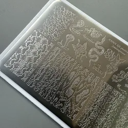 XMQ NAIL ART STAMPING PLATES LACE DESIGNS SNAKE SKIN TEMPLATES
