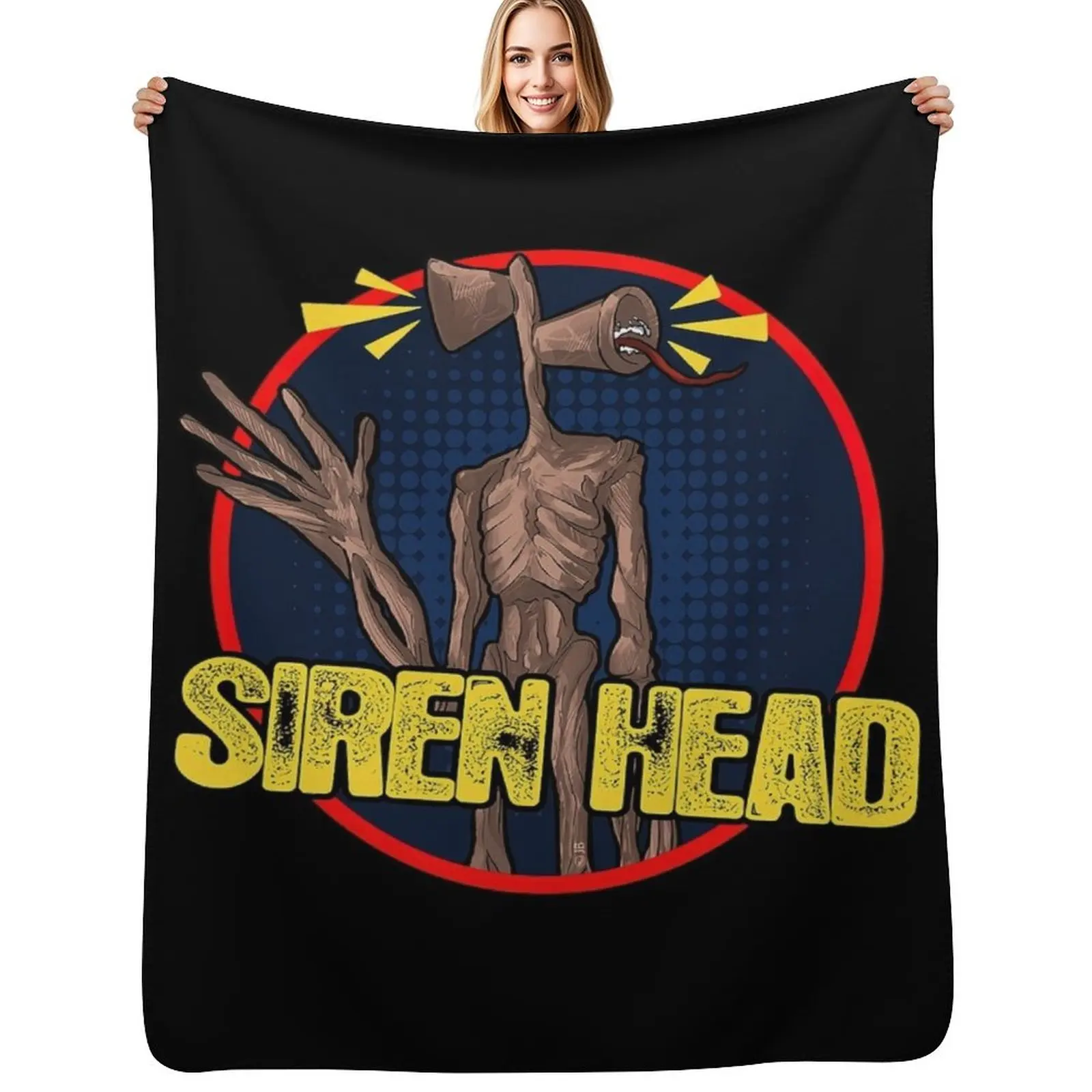 

Siren Head - Yellow Logo Throw Blanket Durable Warm Blanket for Daily Home Use