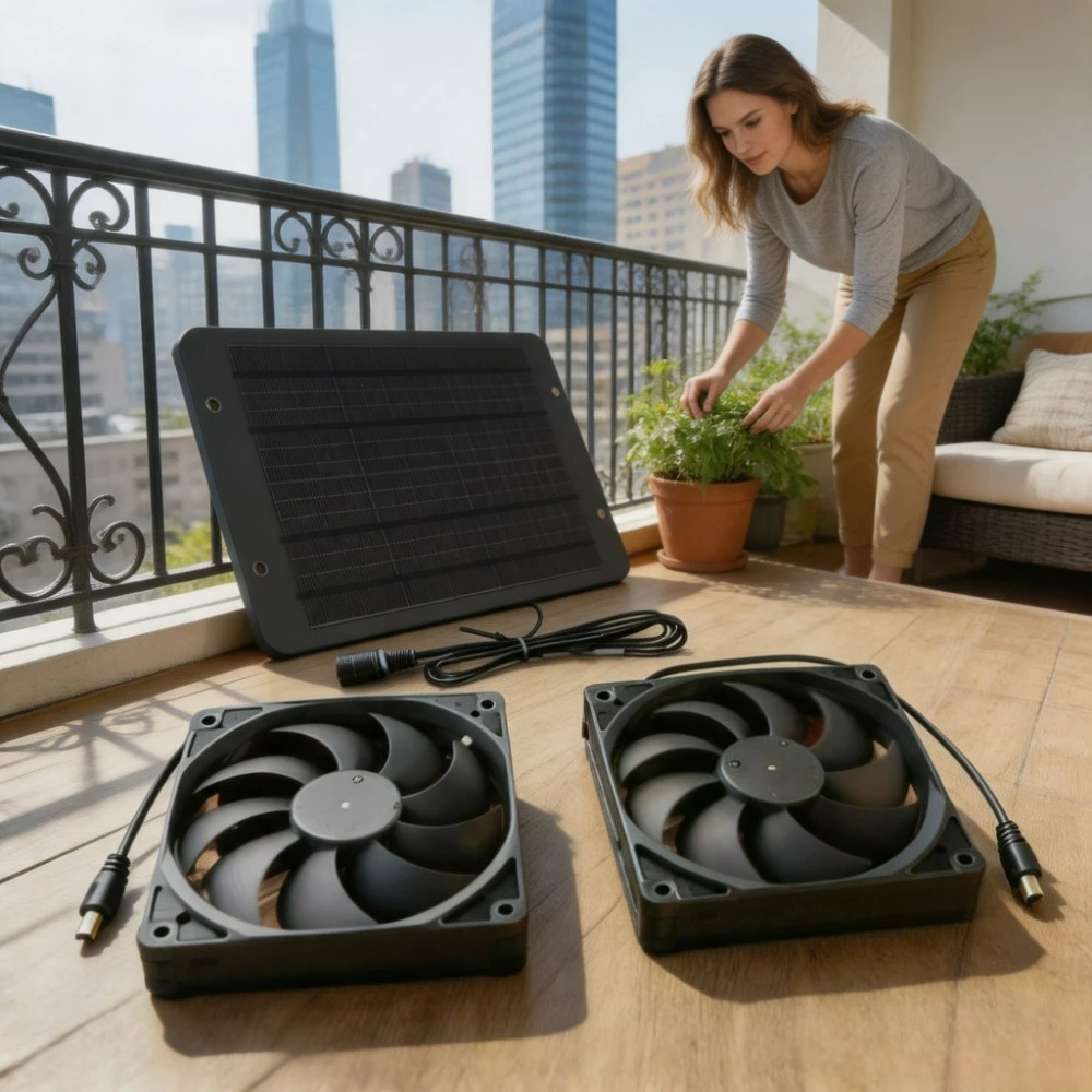 Solar Powered 10W 15W Waterproof Double Vent Fan Exhaust Cooler For Outdoor Pet House Chicken Coop Greenhouse RV Camper Tree