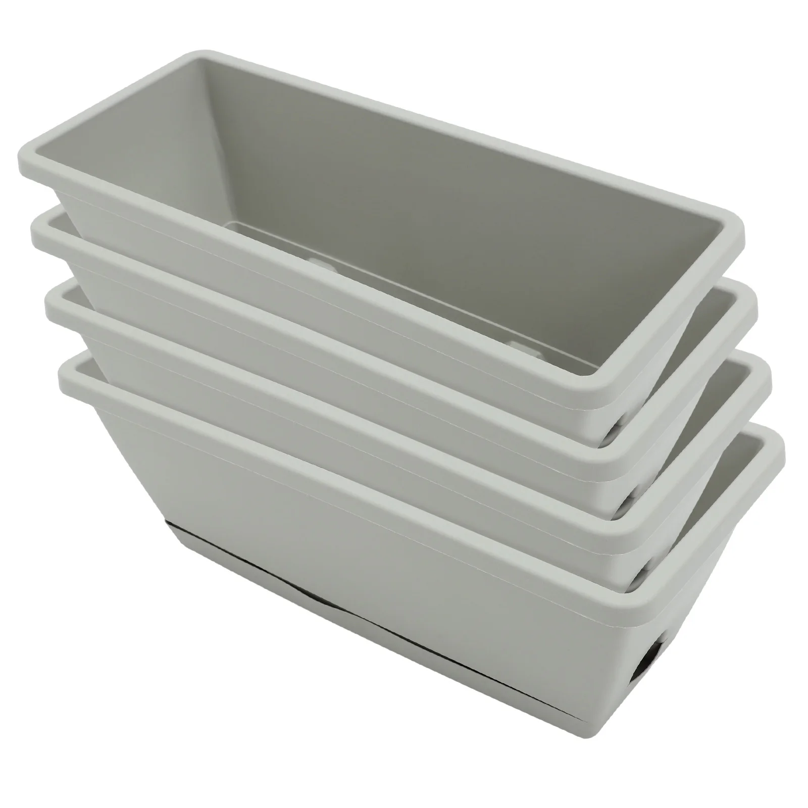 

4 set Large Rectangular Plant Pots Balcony Gardening Vegetable Growing Flower Pot Resin Window Box Planter Succulent Container
