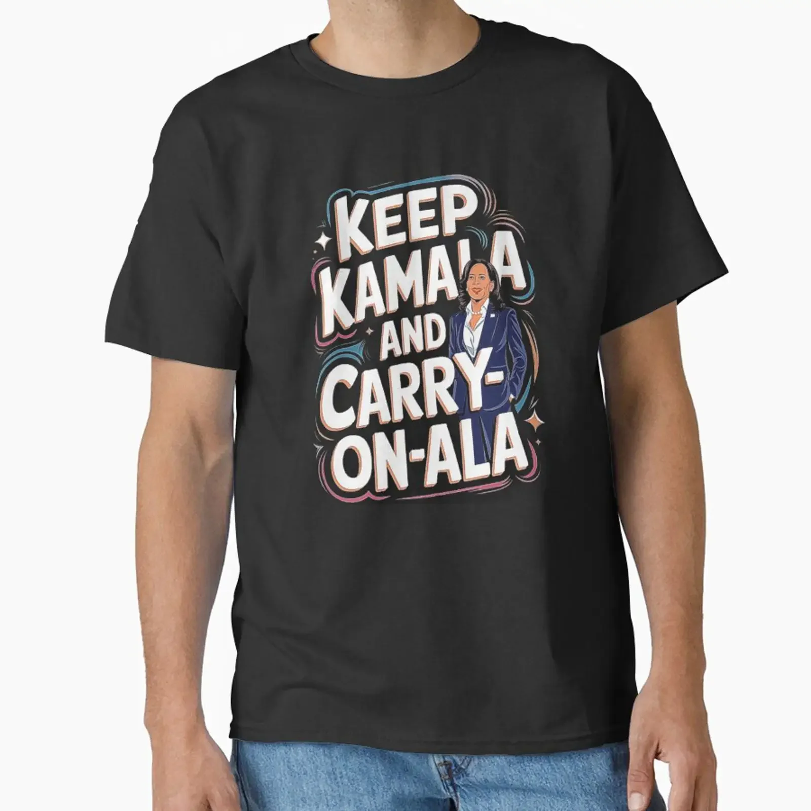 Keep Kamala and Carry On Ala Classic T Shirt vintage Washed Comfortable graphic Breathable Versatile Soft Slightly
