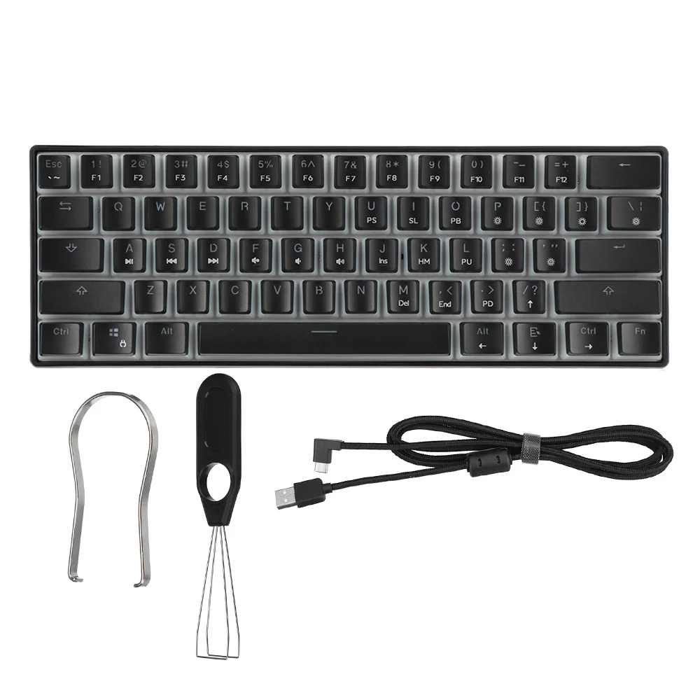 Imagem -05 - Teclado Mecânico com Fio Gateron Optical Switch Pudim Keycaps Rgb 61 Teclas Teclado para Jogos Hot Swappable Gamakay-mk61