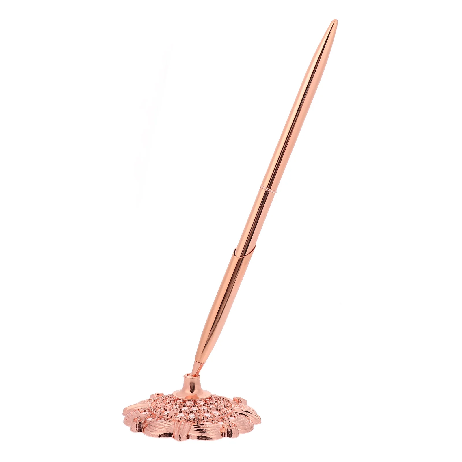 

Metal Ballpoint With Stand For Business Signing Guest Book Wedding Adjustable Desktop Pen Holder Smooth Writing Signature Pens